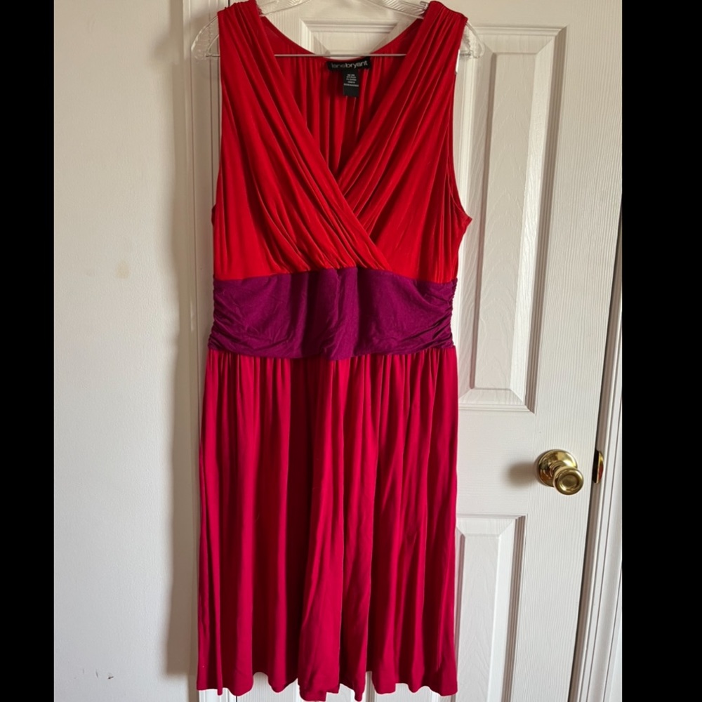 Lane Bryant Red, Fuchsia, and Pink Dress